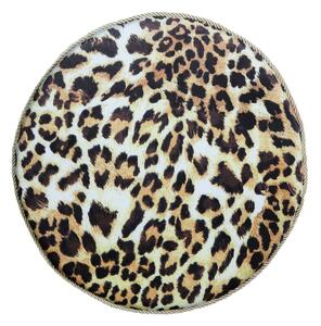 Okrúhly zamatový podsedák s motívom leopardej kože - Ø 40 * 3cm - Mars & More