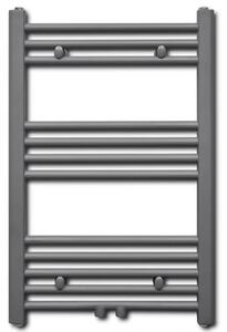 Sivý rebríkový radiátor na centrálne vykurovanie, rovný 500x764 mm
