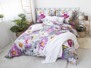 XPOSE® Bavlnené obliečky na dve postele KARLA - lila/sivé