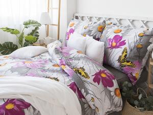 XPOSE® Bavlnené obliečky KARLA na dve postele - lila/sivé