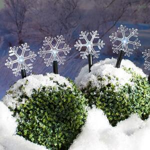 Reťaz MagicHome Vianoce Frozen SnowFlake, 5 LED studená biela, 3xAA, IP44, exteriér, osvetlenie, L-1