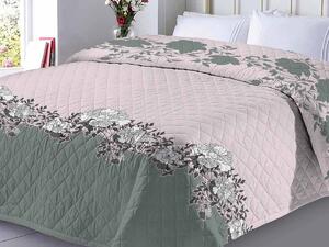 XPOSE® Prikrývka na posteľ YVONA - sivá/ružová 220x240 cm