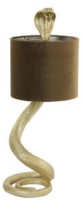 Zlatá stolná lampa va tvare hada Snake s karamelovým tienidlom - 27 * 25 * 68cm / E27 - Light & Living