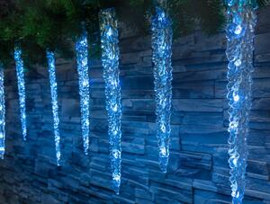 Reťaz MagicHome Vianoce Icicle, 65 LED ľadovo modrá, 8 funkcií, 230 V, 50 Hz, IP44, exteriér, osvetl