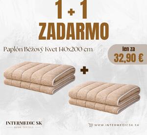 INTERMEDIC SK Celoročný paplón Béžový kvet mikrovlákno 140x200 cm 1+1 zadarmo