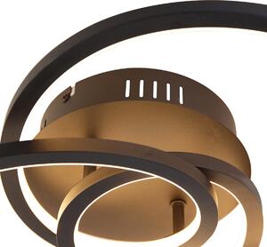 Stropné svietidlo čierne 45 cm vrátane LED 3 stupňové stmievateľné - Rowin