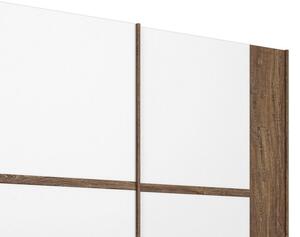 Šatníková skriňa Bernau, 271 cm, dub stirling/biela, posuvné dvere