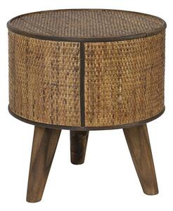 Hnedý drevený odkladací stolík Canya - Ø 35*39 cm - Light & Living