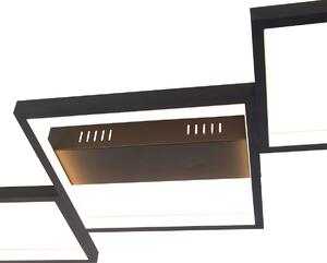 Stropné svietidlo čierne vrátane LED 3-stupňového stmievateľného 5 svetiel - Lejo