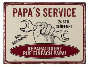 Nástenná kovová ceduľa Papa's Service - 33 * 25 cm - Clayre & Eef