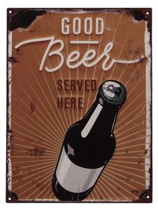 Nástenná kovová ceduľa Good beer - 33 * 25 cm - Clayre & Eef