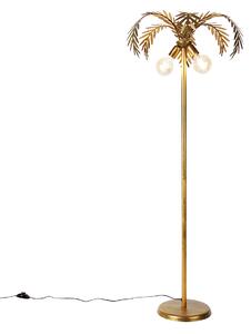 Vintage stojaca lampa zlatá 2-svetlá - Botanica