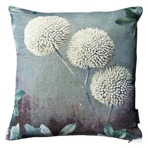 Zamatový vankúš s okrasným bielym allium - 45 * 45 * 10cm - Mars & More