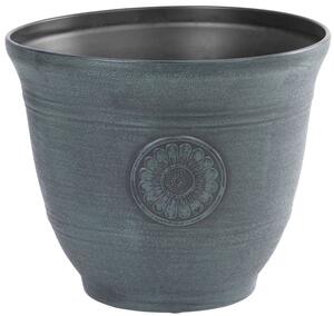 Kvetináč Strend Pro, efekt kovu, zelený, 30 cm