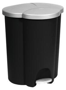 Kôš Curver® TRIO PEDAL BIN, 40 lit., 39.4x47.8x59.2 cm, čierny/sivý, na odpad