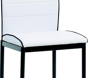 Jedálenská stolička Round, biela ekokoža