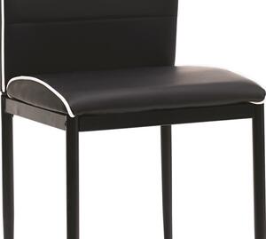 Jedálenská stolička Round, černá ekokoža