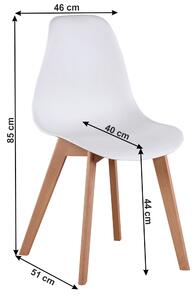 Jedálenská stolička, biela/buk, AYNA