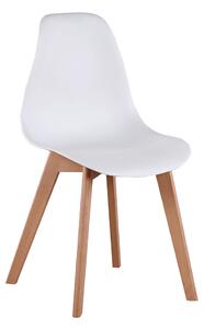 Jedálenská stolička, biela/buk, AYNA