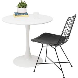 KONDELA Jedálenský stôl, okrúhly, biela matná, priemer 80 cm, REVENTON