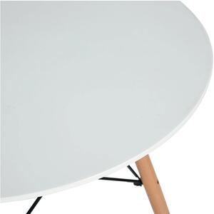 TEMPO Jedálenský stôl, biela matná/buk, priemer 120 cm, DEMIN
