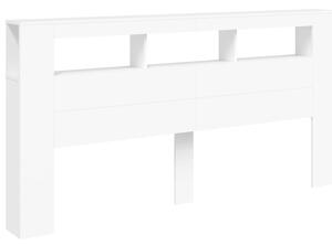 LED čelo postele biele 200x18,5x103,5 cm kompozitné drevo