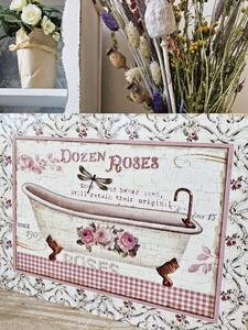 Nástenná kovová ceduľa Dozen Roses - 25 * 33 cm - Ostatní