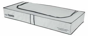 Compactor Nizky textilný úložný box Compactor "My Friends" 108 x 45 x15 cm, sivo-biely