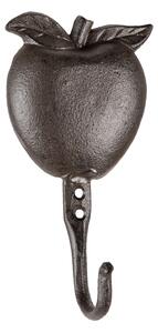 Hnedo čierny liatinový nástenný háčik Apple - 9 * 5 * 18 cm - Clayre & Eef