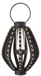 Čierna drevená lampáš Reed black - Ø 33 * 45 cm - J-Line by Jolipa