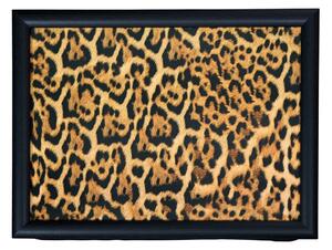Podnos na nohy Leopard v čiernom ráme - 43*33*7cm - Mars & More
