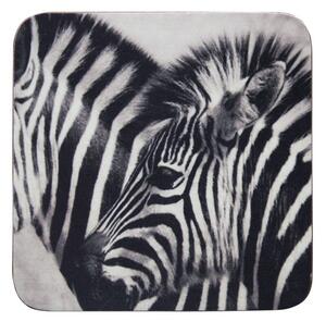 6 ks pevné korkové podtácky Zebras - 10 * 10 * 0,4 cm - Mars & More