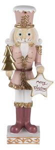 Dekoratívne soška Louskáčka s ceduľkou Merry Christmas - 9 * 7 * 22 cm - Clayre & Eef