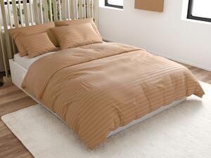 Hotelové obliečky z mikrovlákna JASMINE hnedé - prúžok 2 cm Rozmer obliečky: 70 x 90 cm | 140 x 200 cm