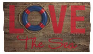 Drevená nástenná 3D ceduľa Love the Sea - 70 * 40 * 5cm - J-Line by Jolipa