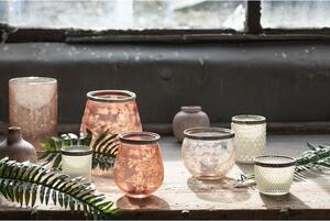 Biely sklenený svietnik Paz - Ø 7 * 8 cm - Clayre & Eef