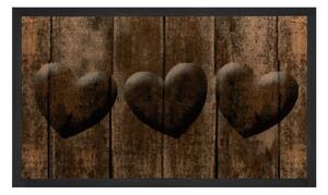 Hnedá rohožka Hanse Home Hearts, 45 x 75 cm