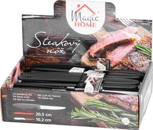 30 ks Nôž MagicHome, kuchynský, na steak, s krytom, vrúbkovaný, 20.5 cm, Sellbox 30 ks