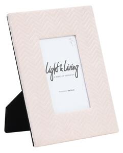 Svetlo ružový zamatový fotorámček Doutzen - 19 * 24 cm (10 * 15 cm) - Light & Living