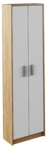 PREDSIEŇOVÁ SKRIŇA, sivá, biela, dub sonoma, 60/185/36,6 cm Boxxx - Skrine do chodby, Online Only
