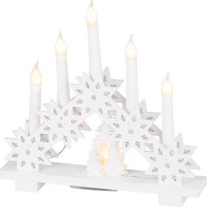 Svietnik MagicHome Vianoce, 6x LED teplá biela, 2xAA, interiér, 32x5x30,5 cm