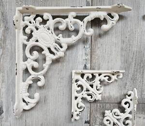 Krémová litinová konzola s ornamentom -20*19 cm - Chic Antique