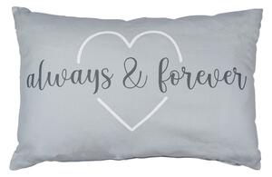 Šedý obdĺžnikový bavlnený vankúš Always and Forever - 40 * 12 * 60cm - Mars & More