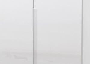 Šatníková skriňa New York D, 135 cm, biela / biely lesk