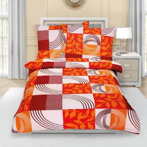 Bellatex Krepové obliečky Patchwork oranžová, 140 x 200 cm, 70 x 90 cm