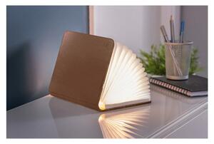 Hnedá malá LED stolová lampa v tvare knihy Gingko Mini
