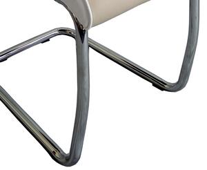 Jedálenská stolička Vertical, béžová/biela ekokoža