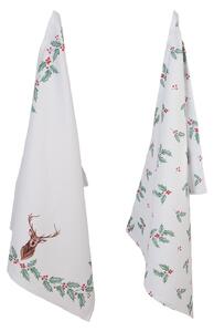Sada 2 bavlnených kuchynských utierok Holly Christmas - 50*70 cm - Clayre & Eef