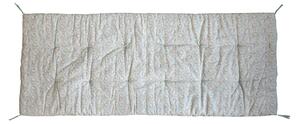 Zelený kvetovaný podsedák s výplňou na lavici so strapcami MIP - 180 * 70 cm - Chic Antique