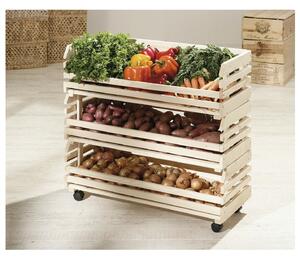 Úložné boxy na ovocie a zeleninu VEGETABLE prírodná jedľa